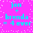Bright pink background with white pixelated dots; cyan text displays 'jon + brenda = 4 ever' in two identical horizontal pairs.