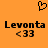 Pixelated orange background with black text and symbols: 'Levonta' above '<33', a heart outline at top center, two identical side-by-side arrangements.