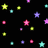 Animated starry night with colorful stars on black background, transitioning to Winnie the Pooh characters dancing and a cartoon astronaut in white suit.