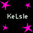 A static digital image displays multiple pink star shapes and repeated text "KeLsle" on a black background, arranged in with varying star sizes