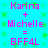 Two identical static display pink text on a cyan background with green speckles, each showing 'Karina + Michelle = BFF4L' in pixelated font