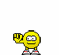 Yellow cartoon character with red shoes and white accents performs multiple gestures including pointing, thumbs-up, and speech bubble text "You"