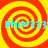 Four identical spiral patterns arranged in a on a yellow background, each with cyan text overlay