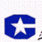 Blue hexagonal shape with white star in center, pixelated edges on white background.