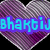 A heart-shaped icon with diagonal purple and gray stripes displays cyan text reading 'bhaktij has swag' over a black background.