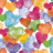 Pixelated heart pattern with watercolor-style hearts in pink, orange, green, blue, and purple on white background, with partial text overlays.