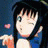 A pixelated anime-style character with long black hair and blue clothing appears on the left side of a contact sheet, while the right side displays stylized text "Anime IM" above smaller cursive text against a black background.