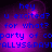 Pixelated text on a purple gradient background with blue lettering, showing repeated phrases and partial words.