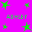 Green star shapes and the text 'ASHLEY' appear on a bright pink background in a pattern
