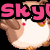 Pixelated cartoon owl with brown wings and white face, pink blush, golden beak, and pink text above and below.