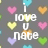 Pixelated icon with gray background, colorful hearts, and white text reading "i love u nate" in three vertical repetitions.