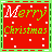 Red background with green dashed border, white snowflakes, and 'Merry Christmas' text in green script.