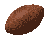 Pixelated brown football with white laces, showing four sequential animation frames of laces changing from solid to fragmented to absent.