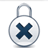 Two side-by-side animated lock icons with X symbols, one dark blue and one magenta, on a white background.
