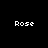 Four pixelated circular frames display the word 'Rose' in white text against varying grayscale backgrounds with radial gradients.