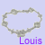 Three identical silver-toned floral or gemstone border frames arranged in a with purple text labels below each on light blue background
