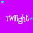 Purple background with white 'Twilight' text and scattered cyan stars in a pattern