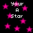 Black background with scattered pink stars and repeated white text 'Your A Star' in pixelated font.