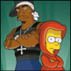 Two cartoon characters stand side-by-side against a teal background; one wears a black tank top with white cross and blue pants, the other in red hoodie.