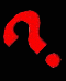 Red question mark and exclamation point icons on black background with red dots, animated in sequence.
