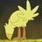 A 48x48 pixel buddy icon featuring a yellow stick figure with spiky hair and orange legs running left on a grassy background, paired with a black panel displaying "Anime IM" text in white pixelated font above smaller "COM" text.