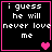 Four black square with pink borders display white pixelated text reading "i guess he will never love me" and varying heart symbols