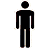 A 3x2 contact sheet of six pixelated black stick figures on white background, with one figure holding a red "VIRGIN" banner and an orange text box reading "The 40 Year-Old Virgin" in the bottom-right corner.