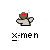 Pixelated character with white hair, red eyes, and a gray shirt against light gray background; text below reads 'x-mem' in blocky font.