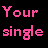 Pixelated pink text and symbols on black background with gray corner, reading 'Your I'm single single Let's mingle' alongside heart and exclamation marks.