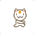 A 4x3 contact sheet of a white cartoon cat mascot with red eyes and yellow forehead mark performing various poses in an animation sequence, each frame showing different body positions against a gray background.
