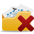 Yellow folder with white top edge and blue pixelated details, overlaid with large red X symbol on right side.