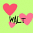 Pixelated icon with three pink hearts and black text on a light green background.