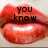 A four- of close-up lips with text overlays: 'you know' top-left, 'you want' top-right, 'me' bottom-left