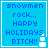 Blue pixelated square with text "snowmen rock... HAPPY HOLIDAYS BITCH!!" and a white snowman icon, animated to shift position.