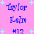 Pixelated blue text on pink background with light blue stars, showing repeated name and number sequences in a