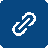 White pixelated paperclip symbol on solid blue background with light gray corner accents.