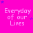 A static image with a bright pink background displaying repeated text "Everyday of our Lives" in white pixelated font, surrounded by small blue stars.