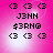 Pixelated pink background with black text and symbols arranged in a pattern, featuring repeated 'J3NN' and '$3RNG' lines