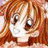 A 48x48 pixel animated buddy icon featuring a close-up of an anime-style character with orange hair and large brown eyes on the left, paired with stylized text reading "Anime IM" and "COM" on a black background to the right.