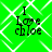 Green background with white diamond lattice pattern and black text reading "I Love chloe" in four identical quadrants.
