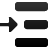 Black wireframe arrow pointing right with three horizontal bars above and below on light gray background