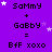 Purple background with repeated text and star symbols, showing animated white stars moving across the image.