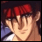 Pixelated anime-style character with red headband, light skin, and dark hair, positioned left of text on black background.