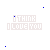 Animated sequence of blue pixelated text "I THINK I LOVE YOU" and starburst symbols on white background, with varying letter completeness.