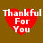 Red heart-shaped icon with white text 'Thankful For You' on brown background, showing pixelated animation frames.