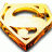 A 48x48 pixel animated buddy icon featuring a golden Superman shield logo on the left and green text "Original Icons .com" on a dark green background to the right, displayed as a contact sheet with two frames.