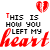 A contact sheet of 11 animated frames showing a repeating pattern of red text and heart icons on a white background with gray transparency areas.