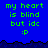 Pixelated blue background with green text reading 'my heart is blind but idc :p' repeated across multiple , with a dark jagged border separating sections