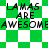 Green and white checkered background with repeated text 'LAMAS ARE AWESOME' in black pixelated font across four quadrants.