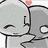Animated gray cartoon figures with closed eyes and pink hearts, displaying text changes from 'I' to 'love' to 'you'.